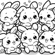 Cute Bunnies Coloring Page