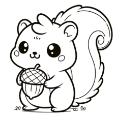 Cute Squirrel Coloring Page